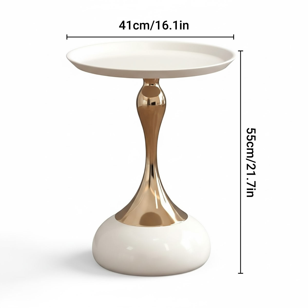 Round Sofa Side Table 41x55 cm with Pedestal