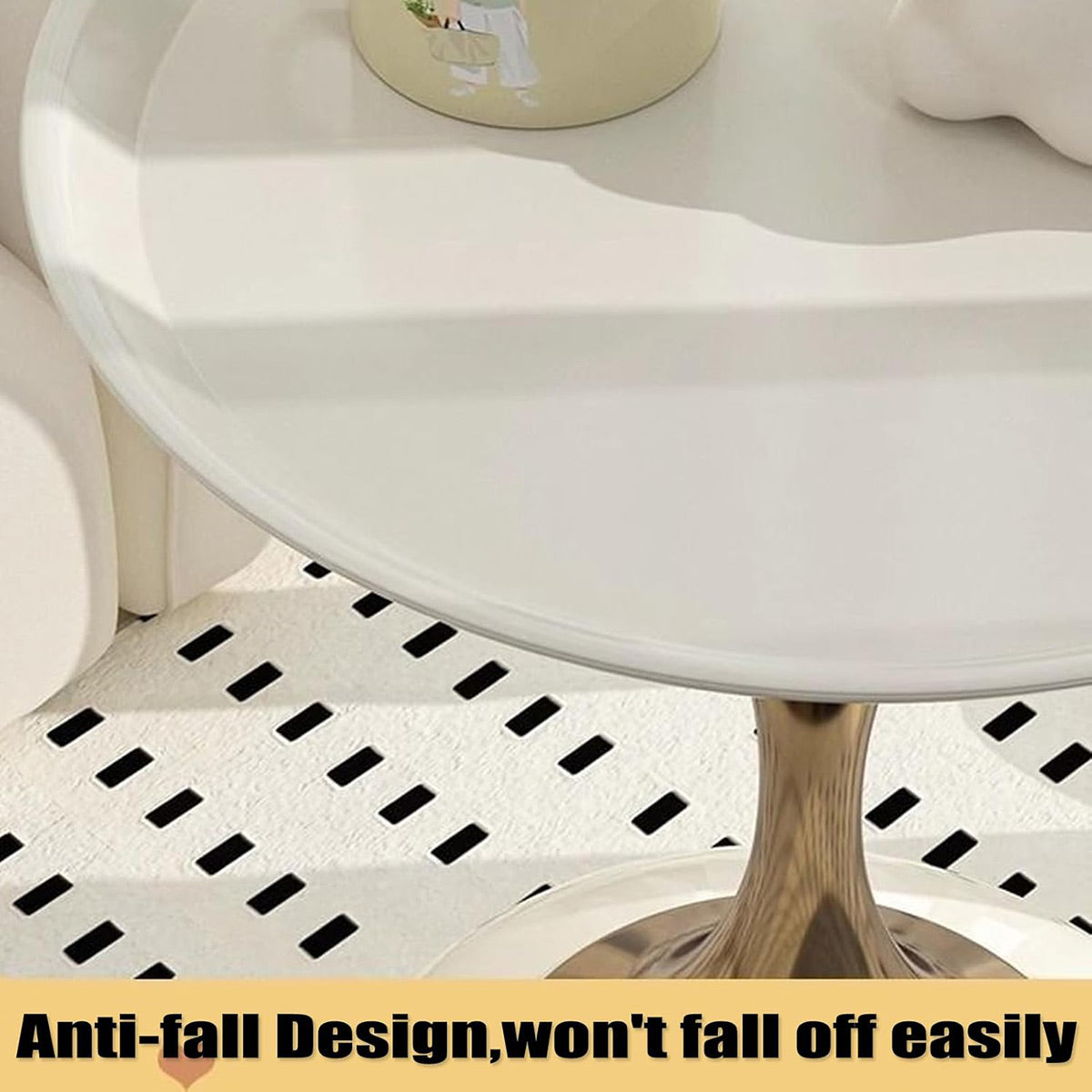 Round Sofa Side Table 41x55 cm with Pedestal