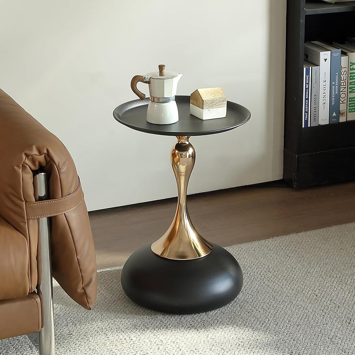 Round Sofa Side Table 41x55 cm with Pedestal