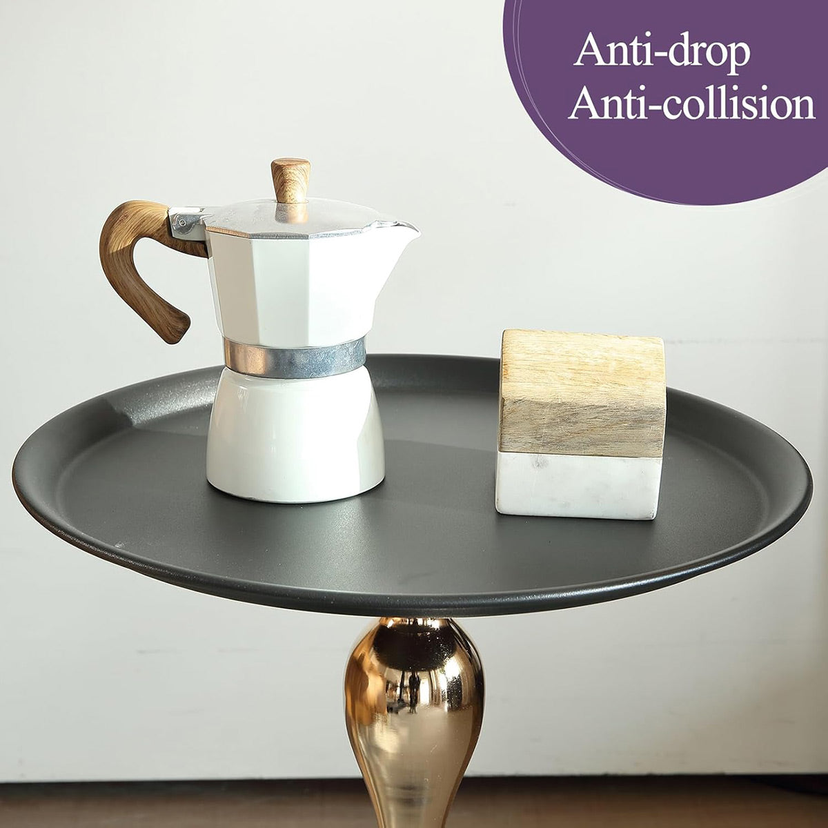 Round Sofa Side Table 41x55 cm with Pedestal
