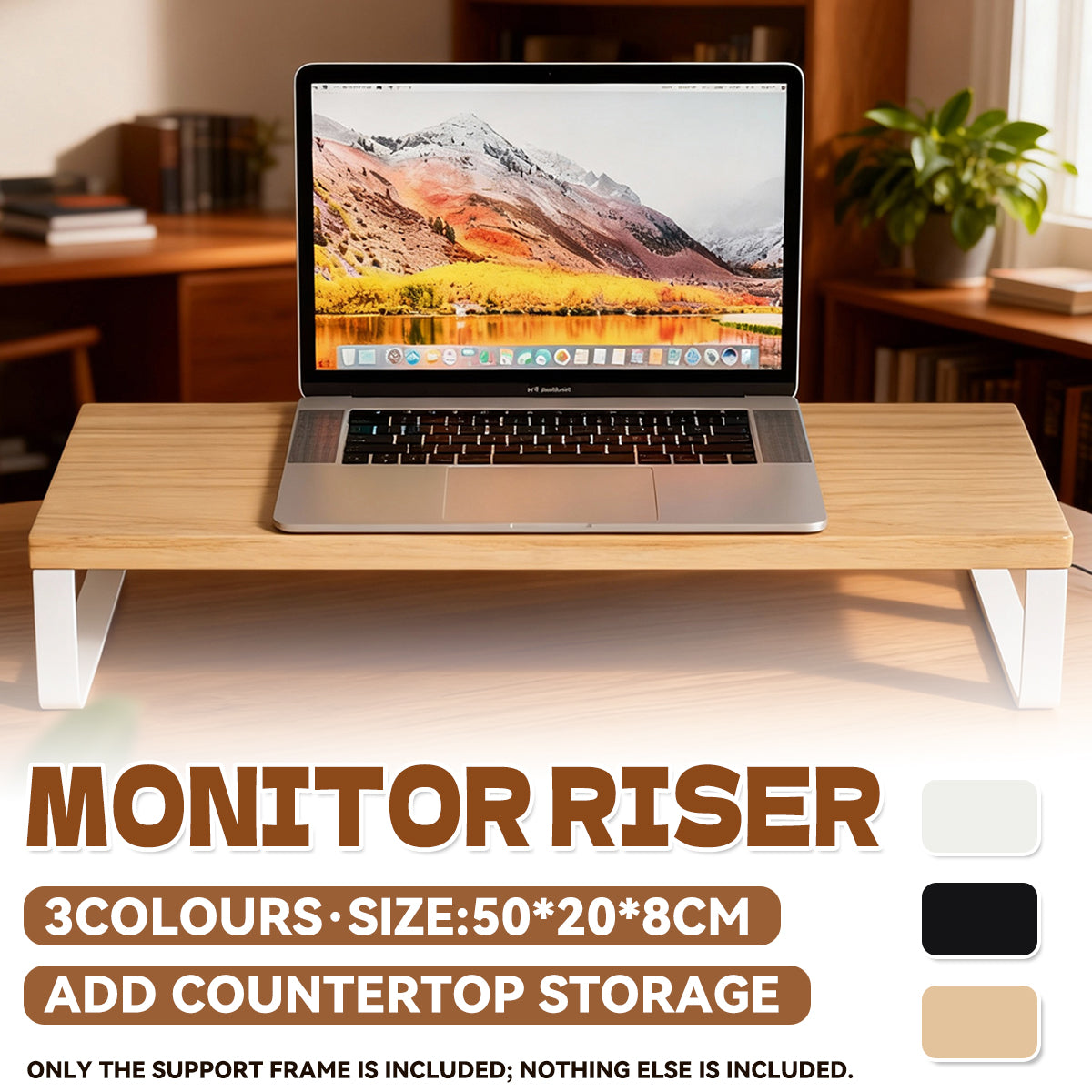 Monitor Stand Riser with Under-Shelf Storage
