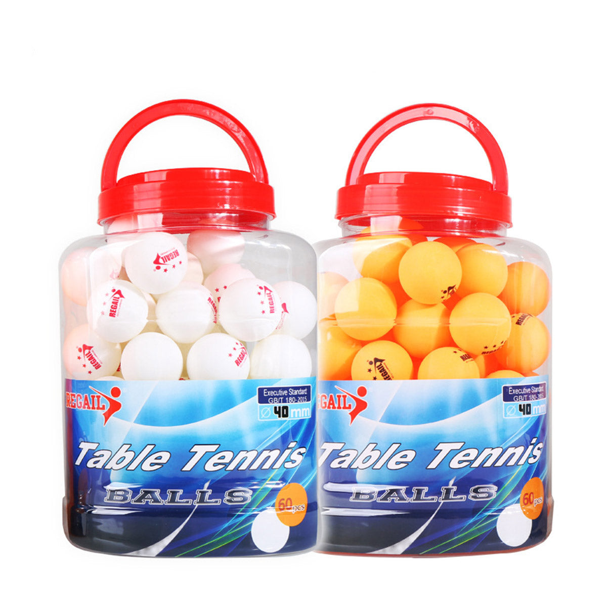 60pcs Bucket Table Tennis Training Balls 40mm ABS