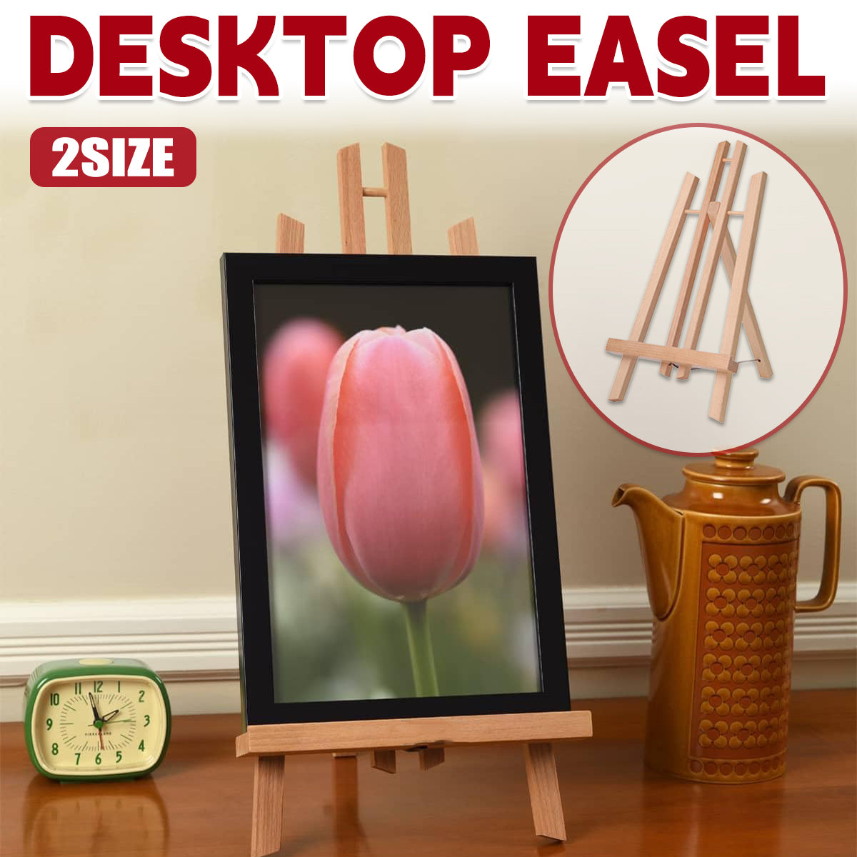 Tabletop Solid Wood Easel Adjustable Foldable Art Stand