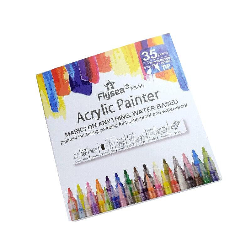 6/12/24/35/80 Pcs Acrylic Paint Pens Extra Fine Water-Based