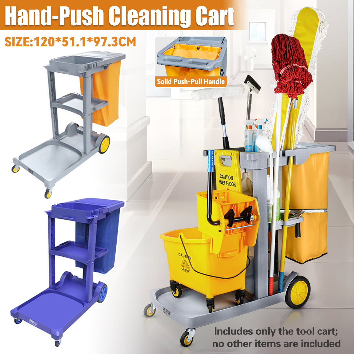 Multi-Function Hand-Push Cleaning Trolley Cart