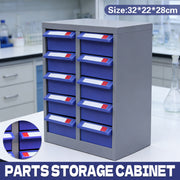 10-Drawer Parts Cabinet for Workshop and Garage