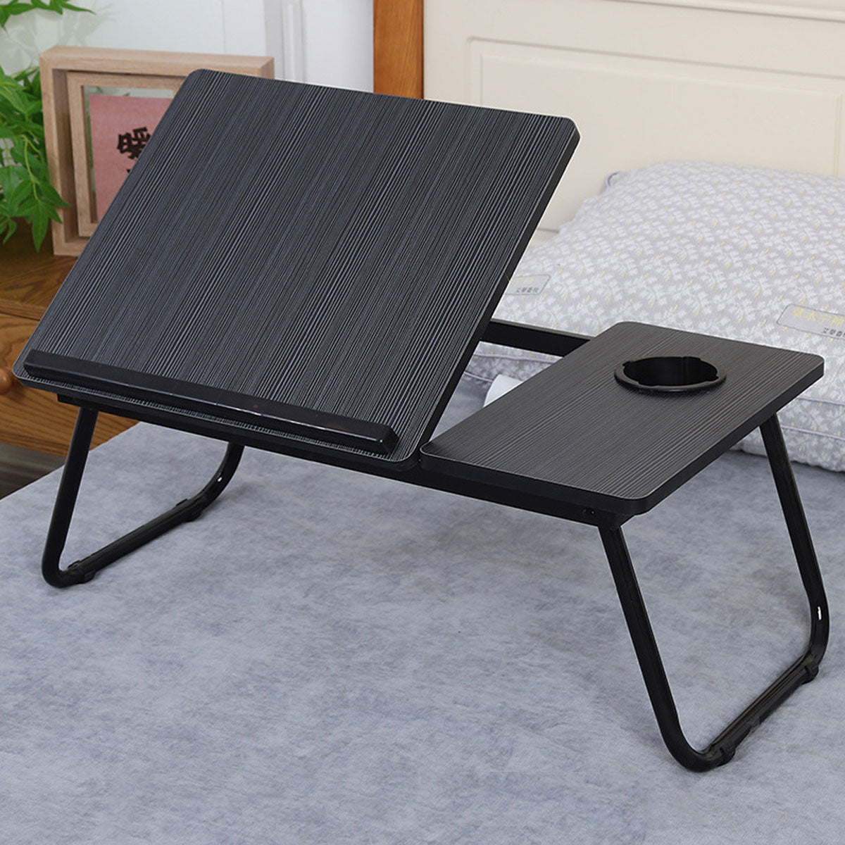 Small Foldable Bedside Table Portable Desk with Adjustable Angle