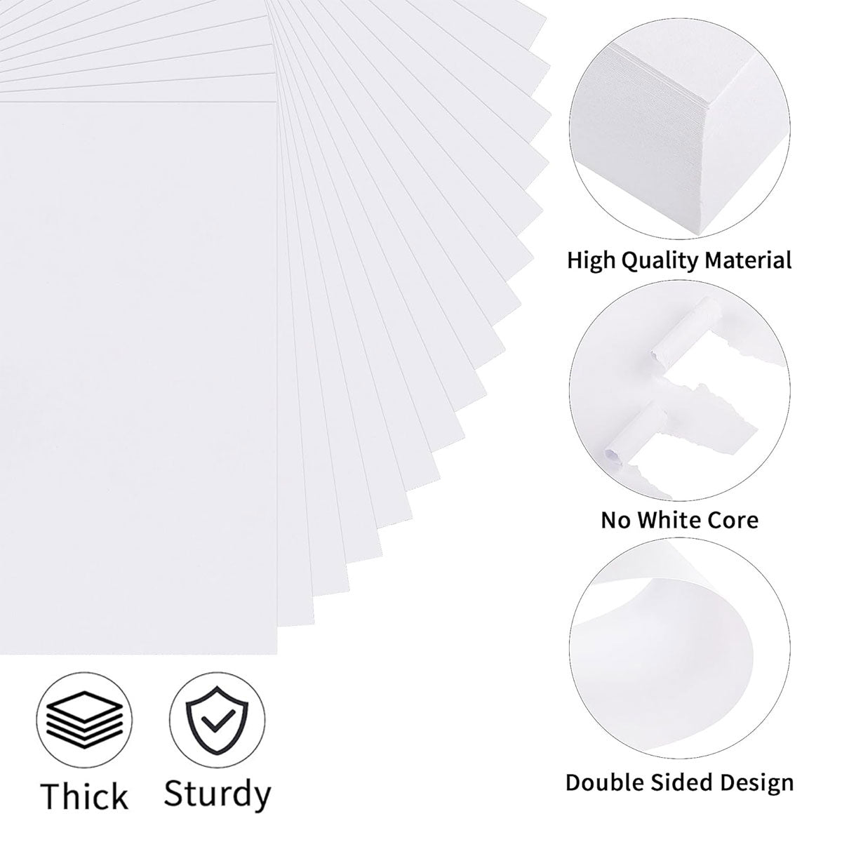 100 Pcs A4 White Card Sheets 200gsm Smooth Wood Pulp