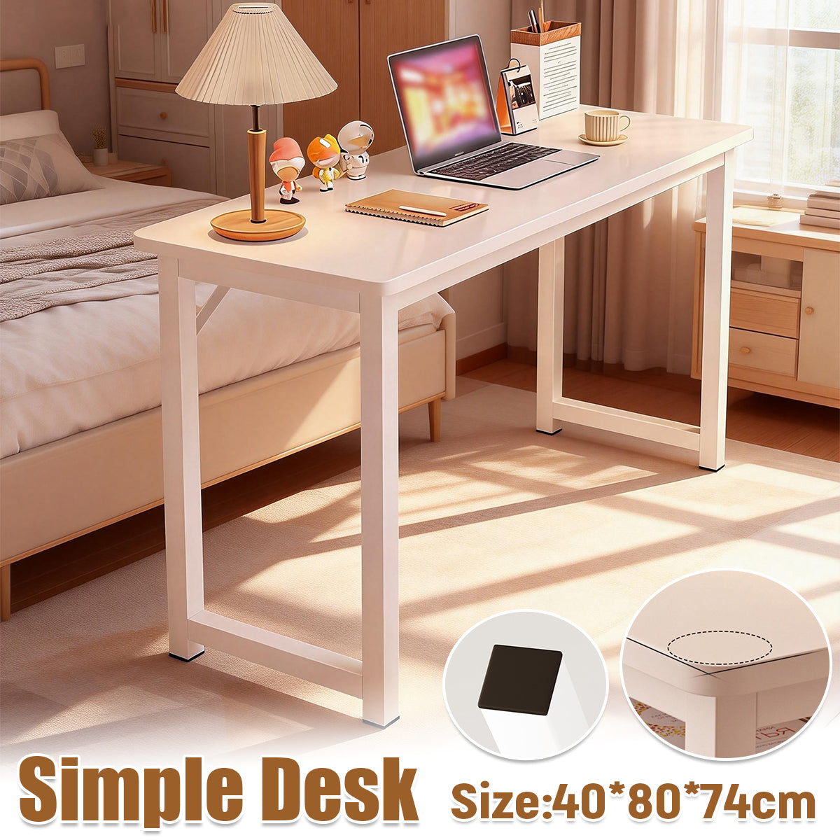 Long Narrow Computer Desk 80x40x74cm Home Office