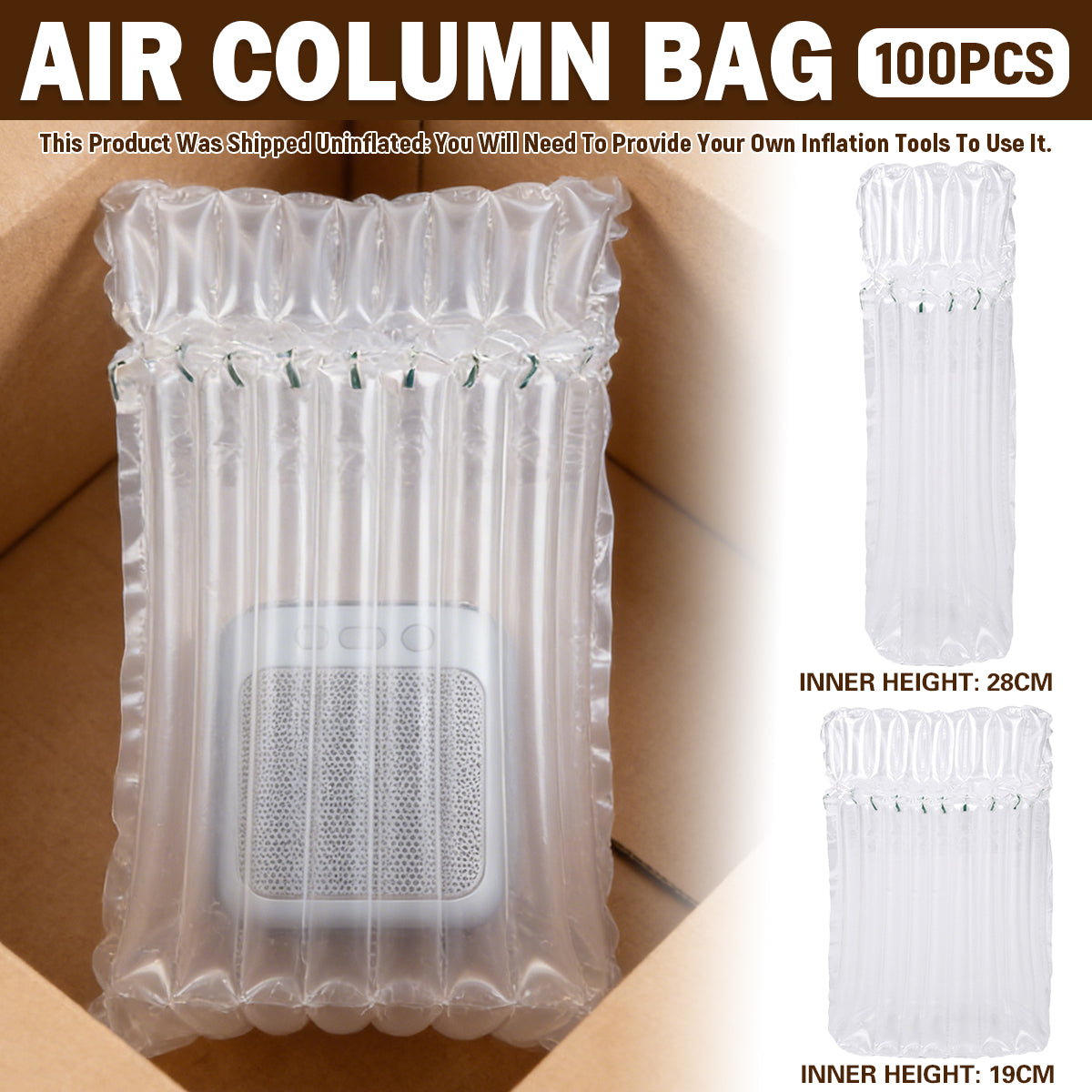 100pcs Clear Air Column Bags Shockproof