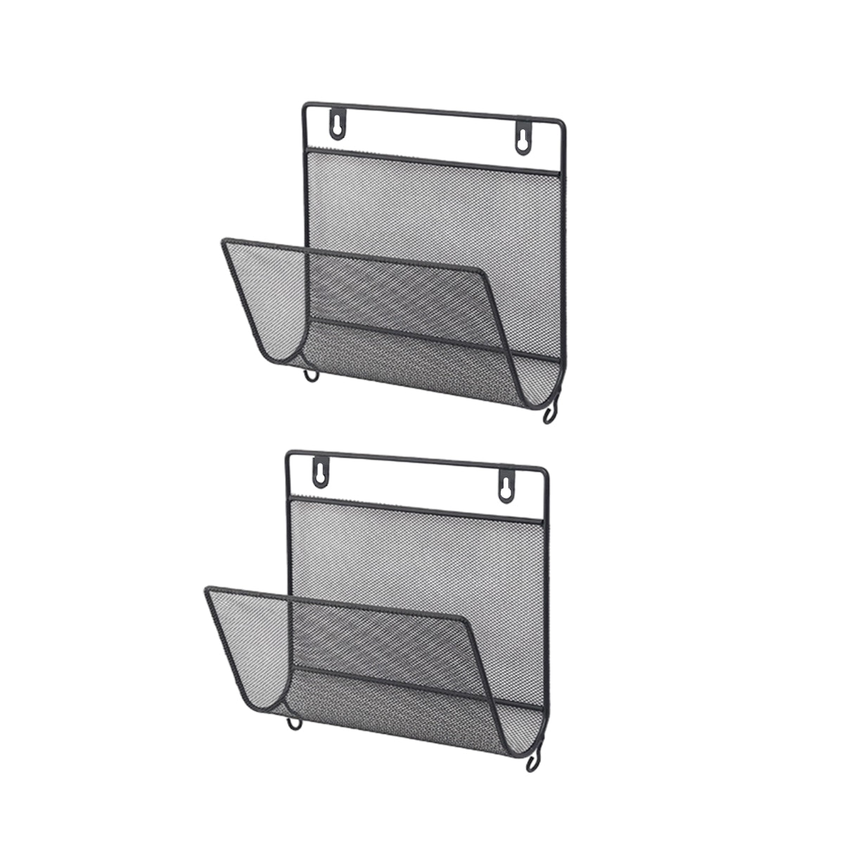 2 Pcs Wall Mount Magazine Rack Iron Book Mail Holder