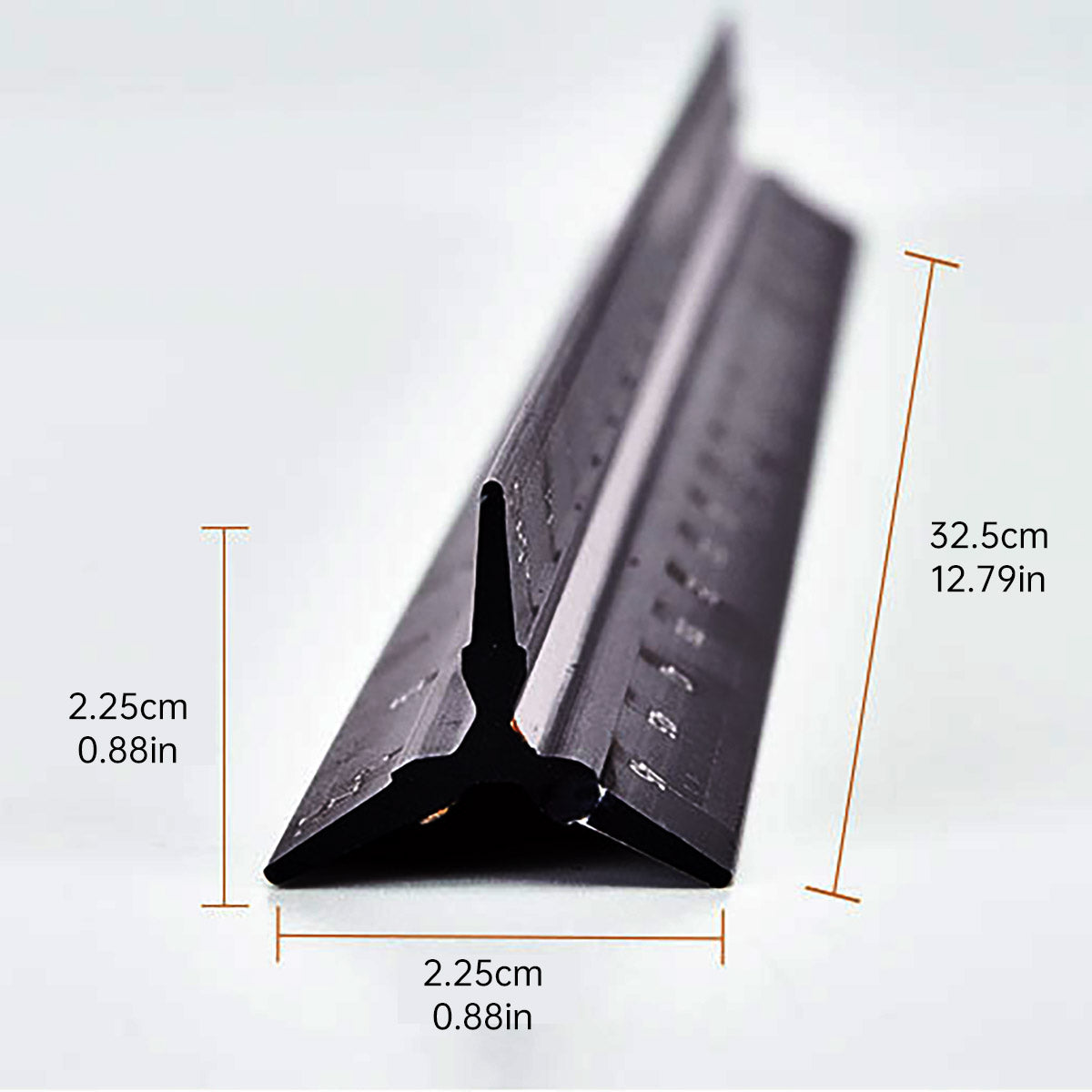 12-Inch Black Triangular Architect Ruler Engraved