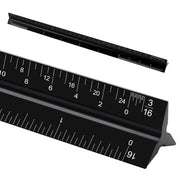 12-Inch Black Triangular Architect Ruler Engraved