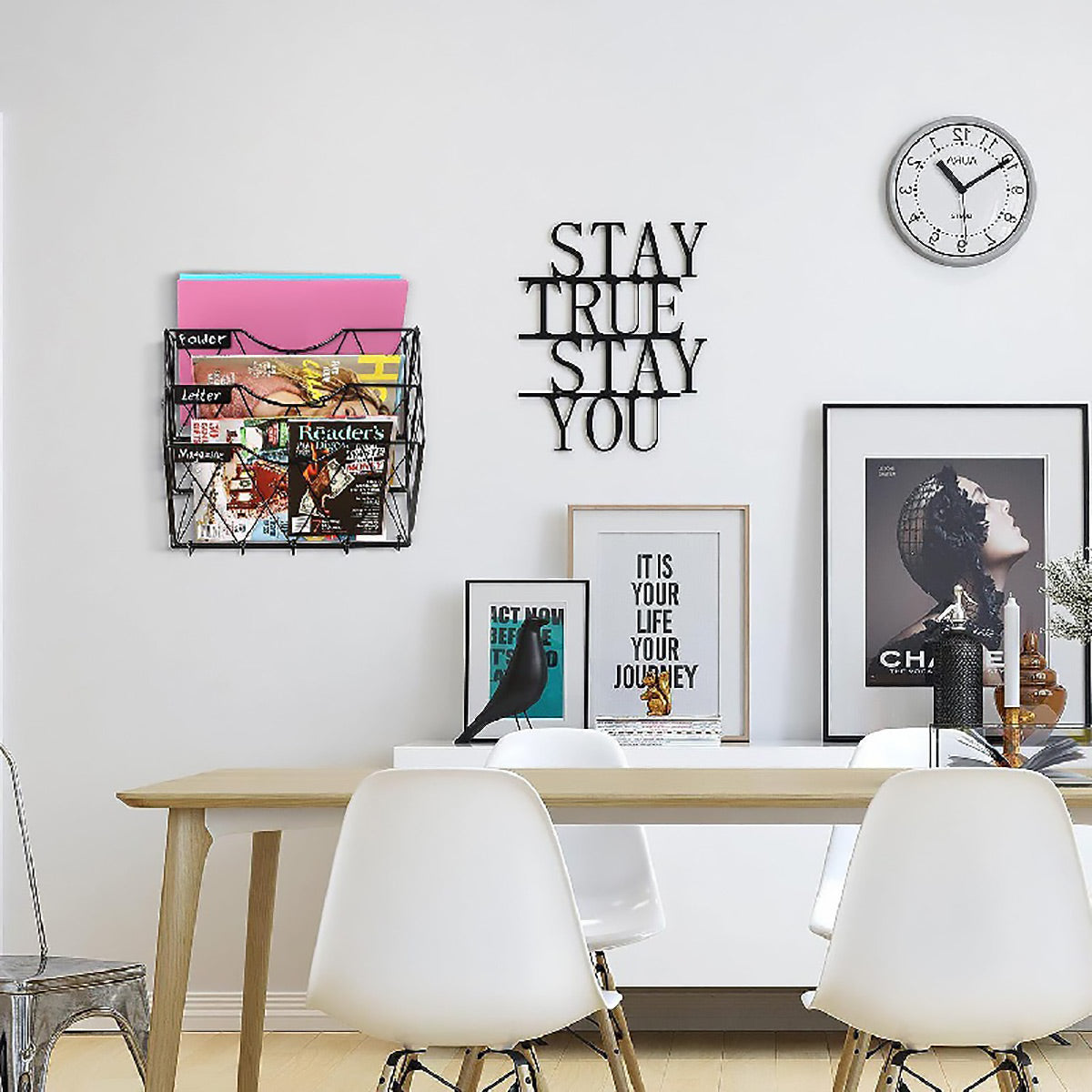 3-Tier Wall Mounted File Magazine Rack for Office