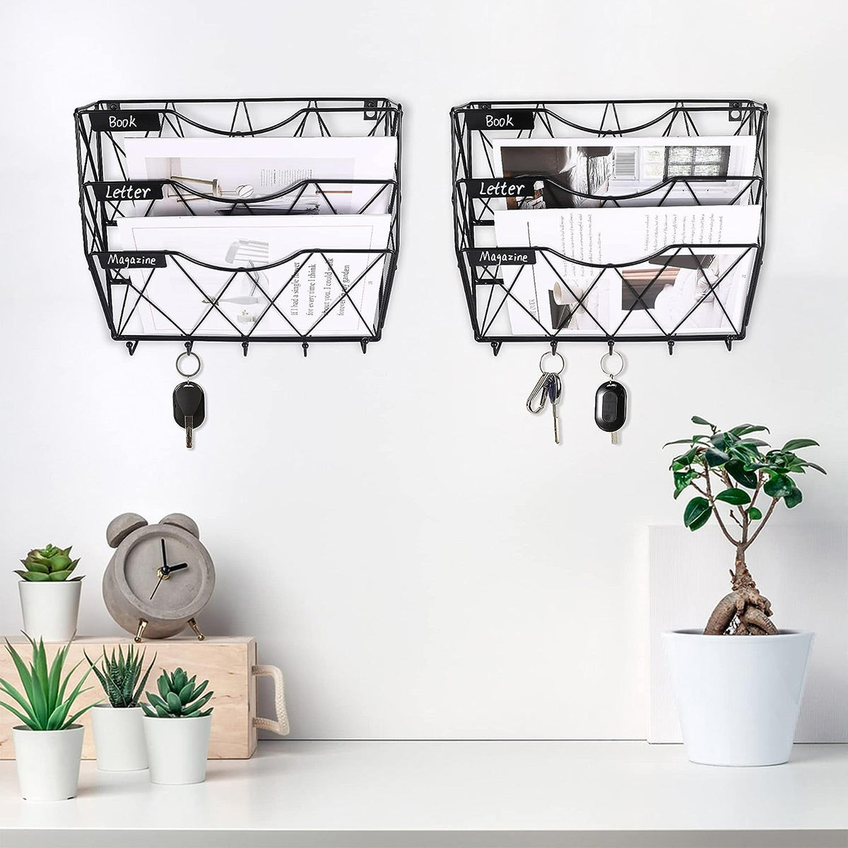 3-Tier Wall Mounted File Magazine Rack for Office