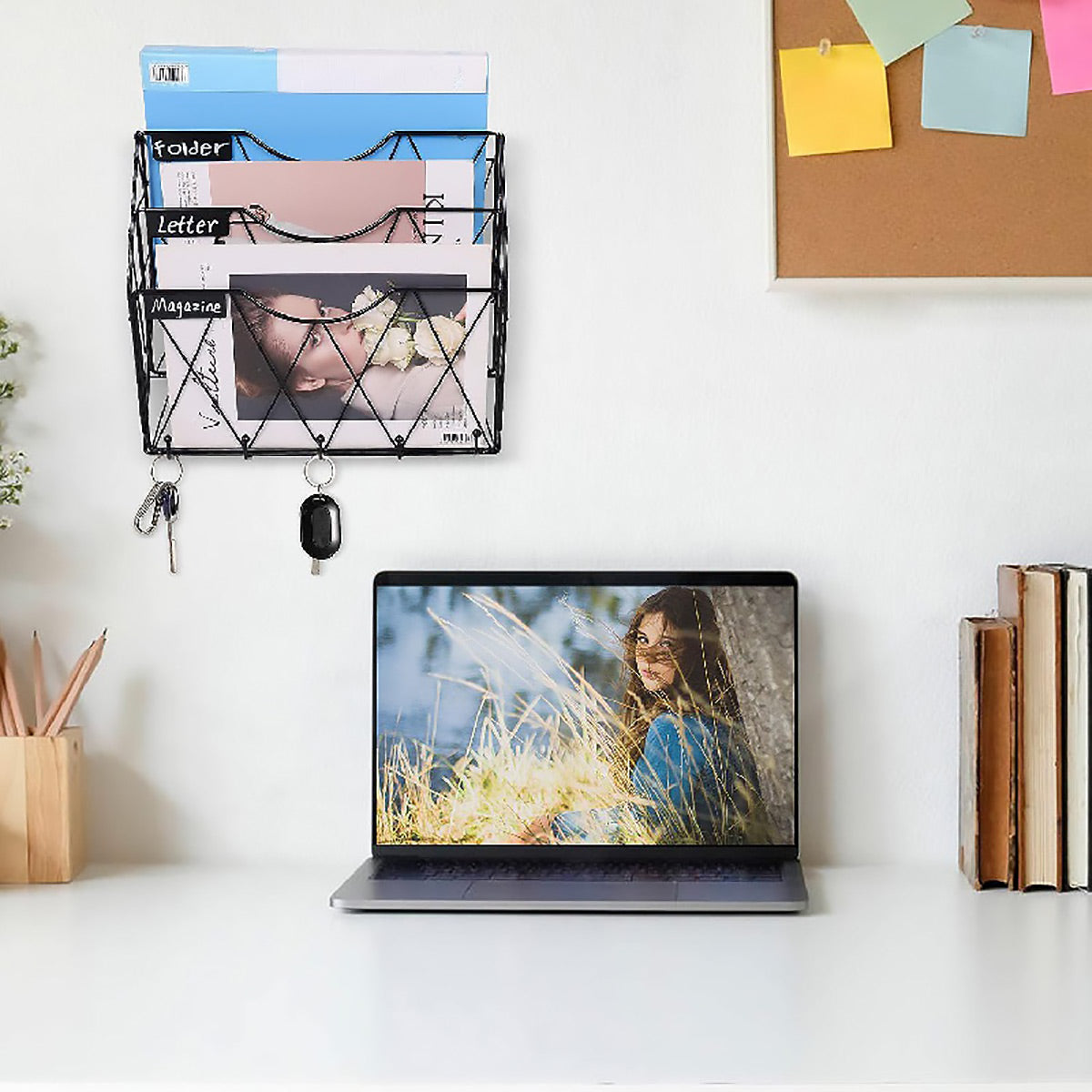 3-Tier Wall Mounted File Magazine Rack for Office