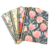 4 Pcs Spiral Notebooks Floral Covers Sturdy Spiral Binding