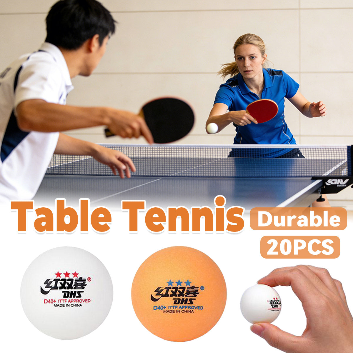 20pcs Indoor Table Tennis Balls 40mm ABS
