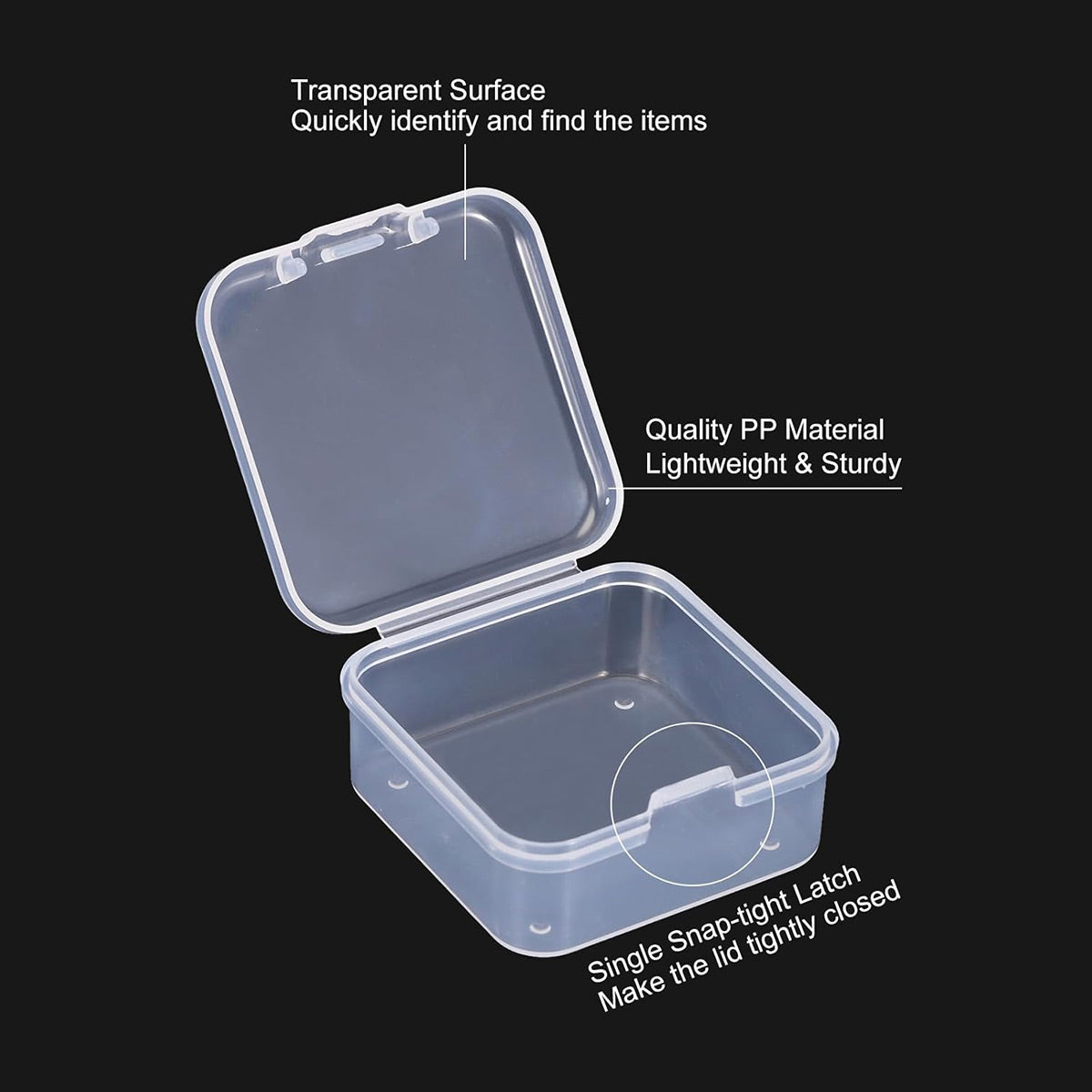 100pcs Clear Plastic Storage Boxes for Parts