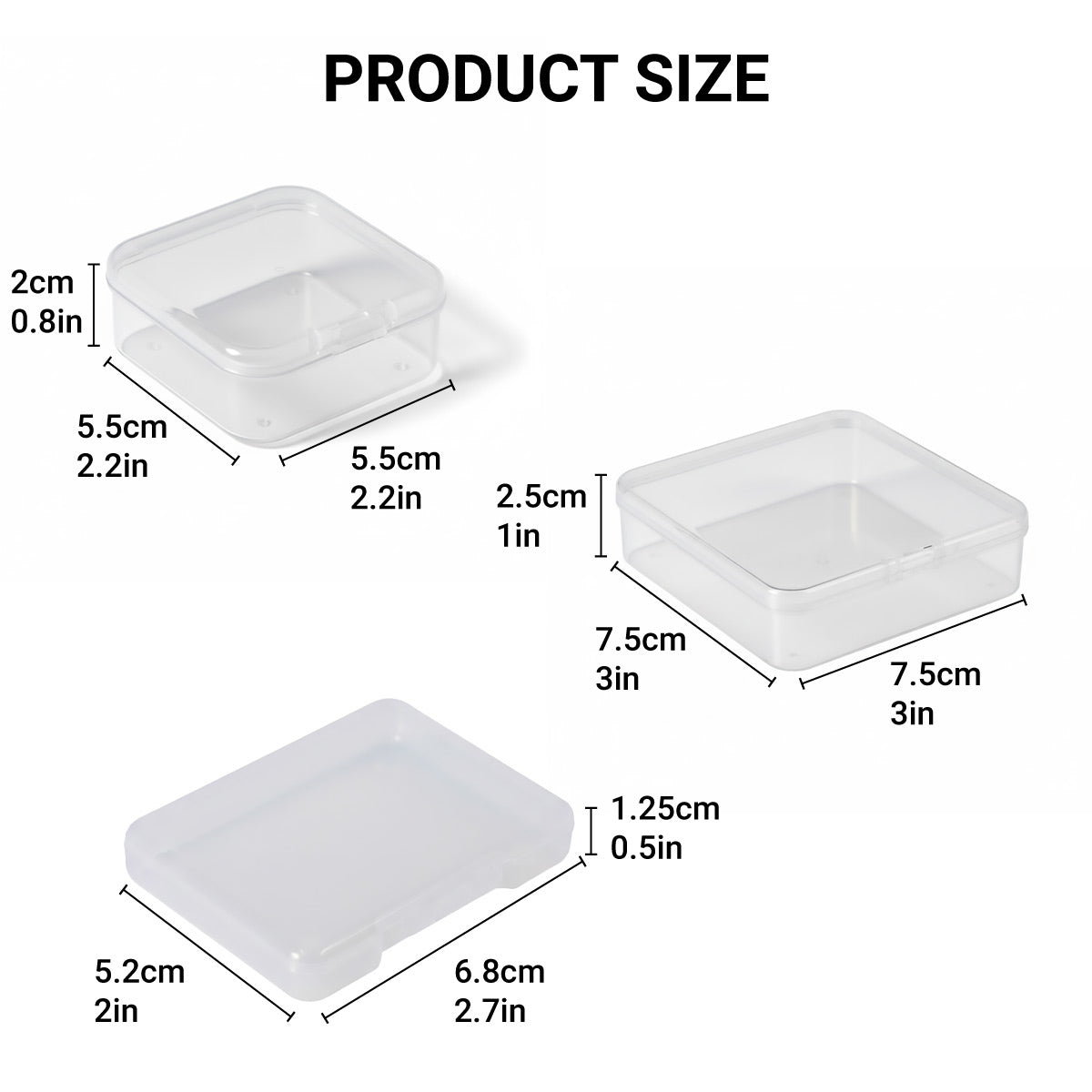 100pcs Clear Plastic Storage Boxes for Parts