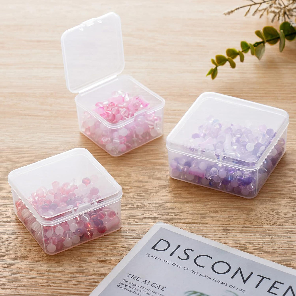 100pcs Clear Plastic Storage Boxes for Parts