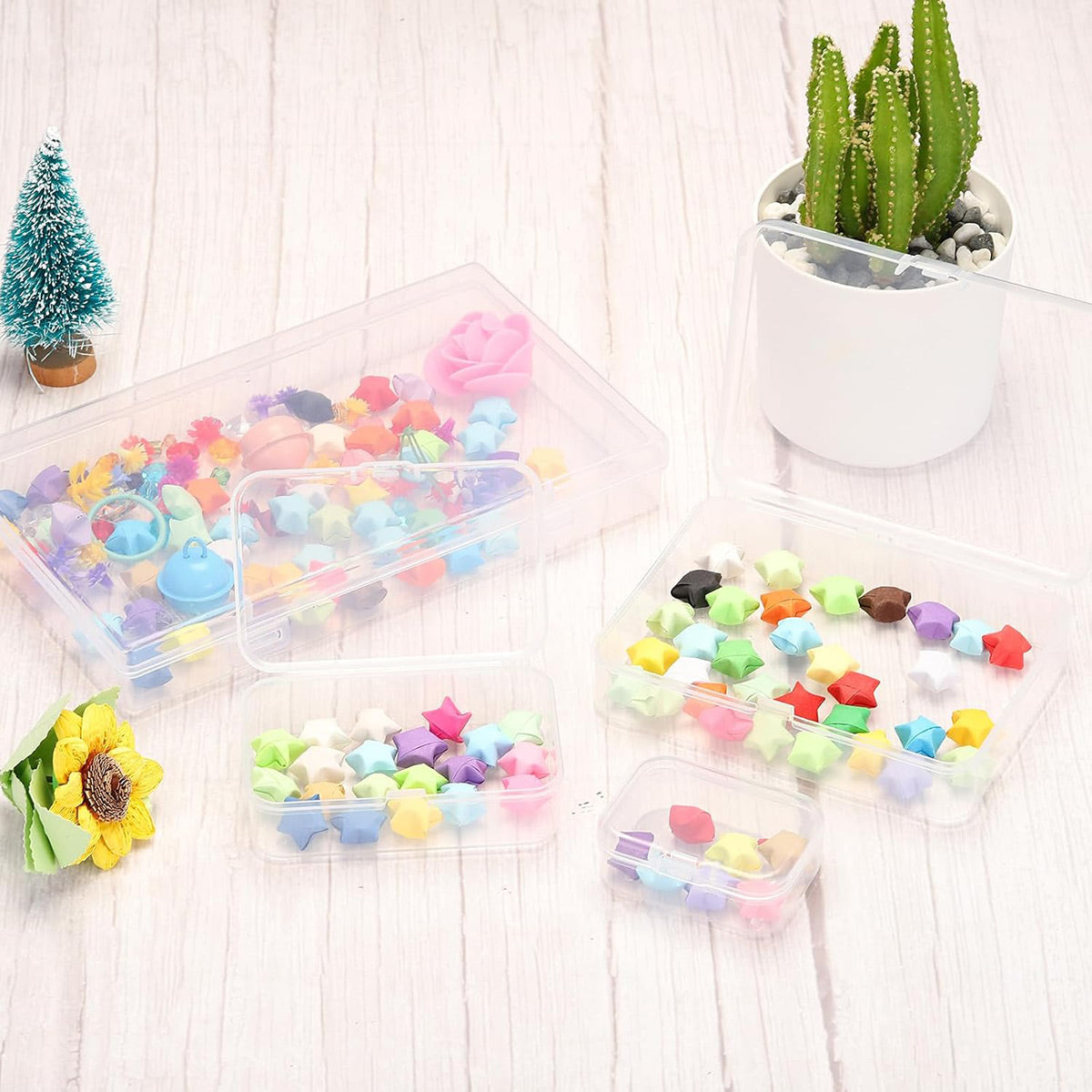 100pcs Clear Plastic Storage Boxes for Parts