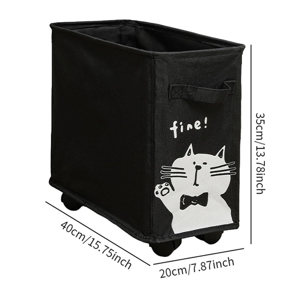 Rolling Storage Basket with Wheels Foldable Drawstring