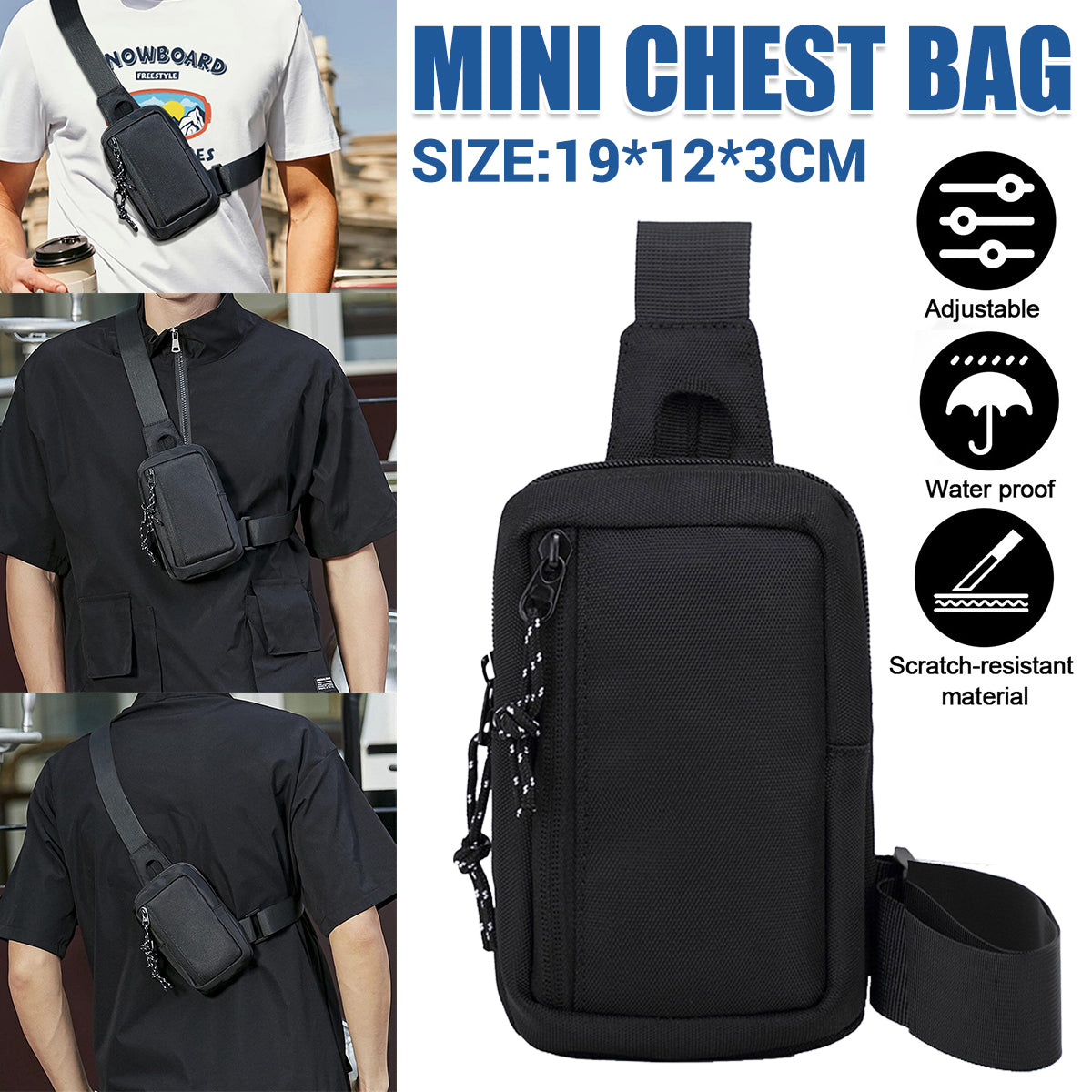 Mini Crossbody Chest Bag Oxford Fabric Daily Use