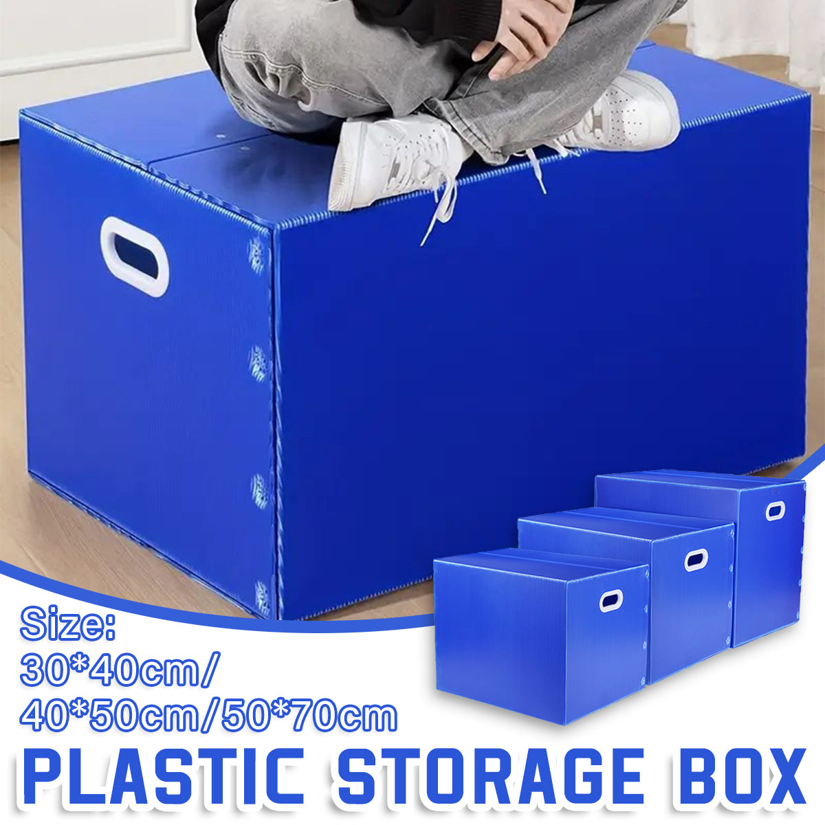 Foldable Waterproof Plastic Storage Box for Moving