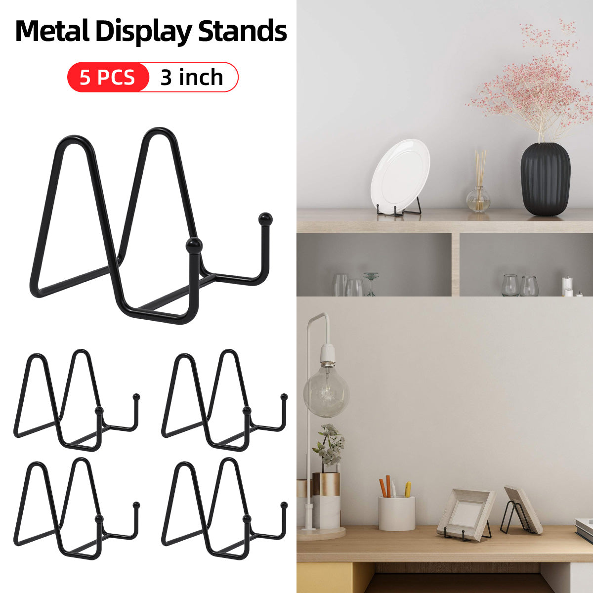 5pcs Metal Display Stands for Plates and Frames