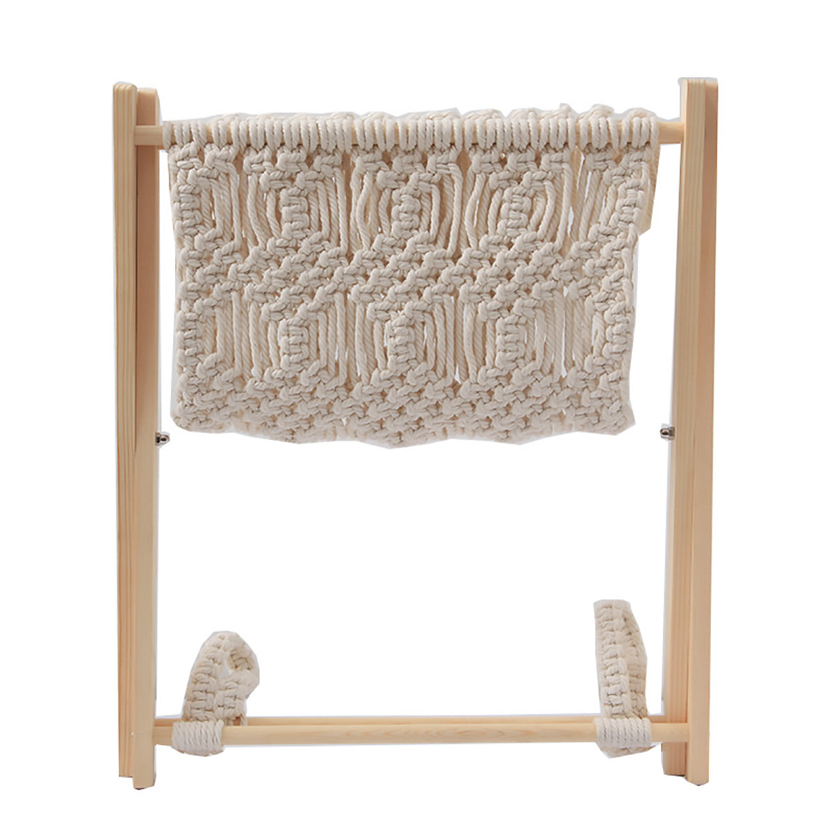 Foldable Cotton Rope Magazine Rack with Wood Frame
