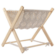 Foldable Cotton Rope Magazine Rack with Wood Frame