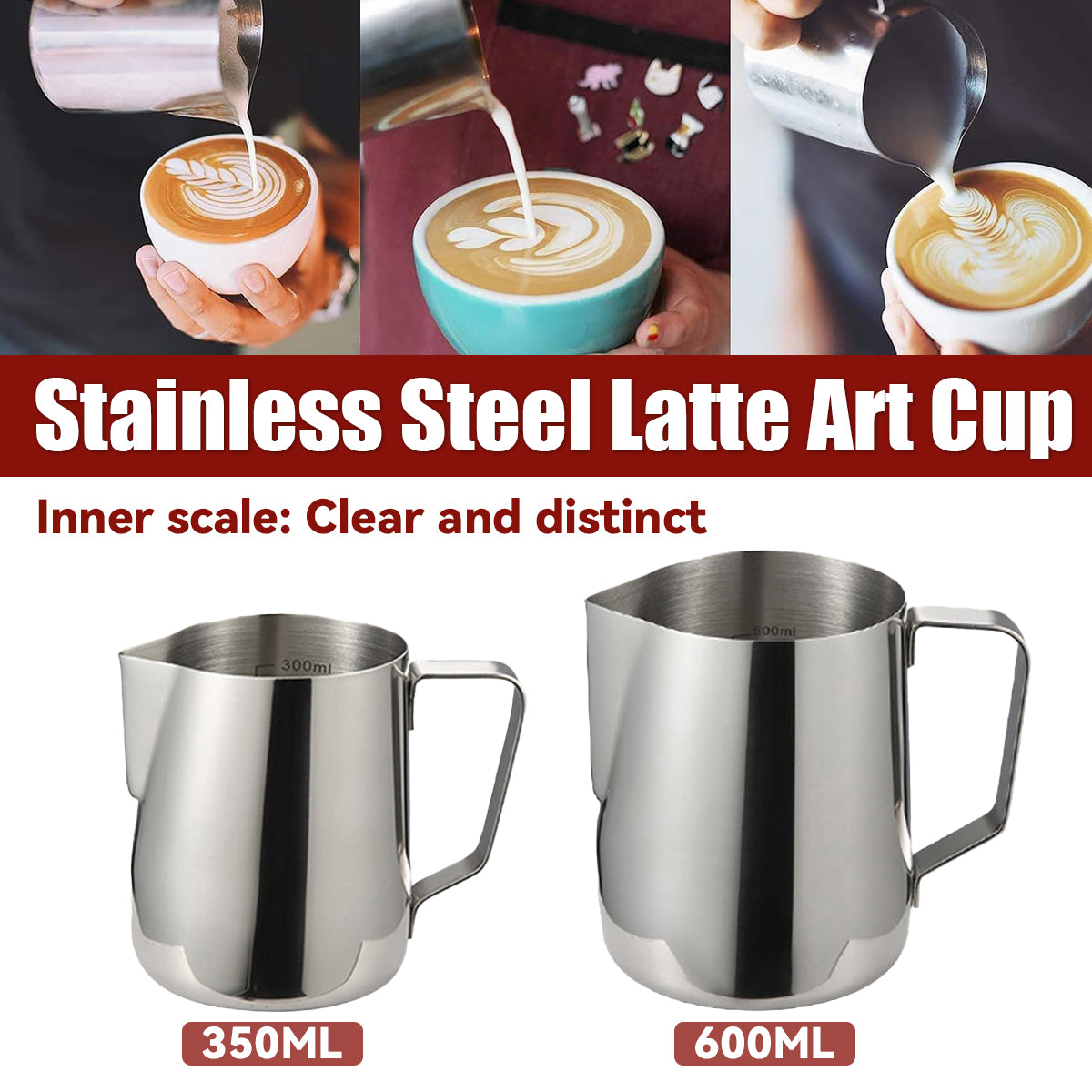 Stainless Steel Milk Frothing Pitcher Latte Art