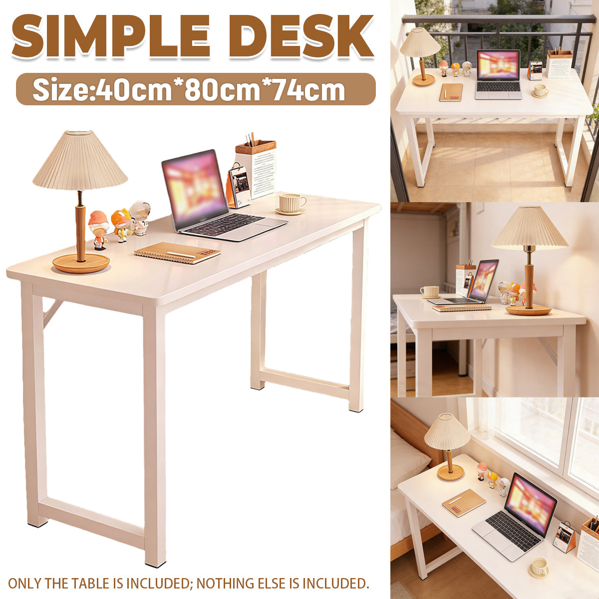 Long Narrow Computer Desk 80x40x74cm Home Office