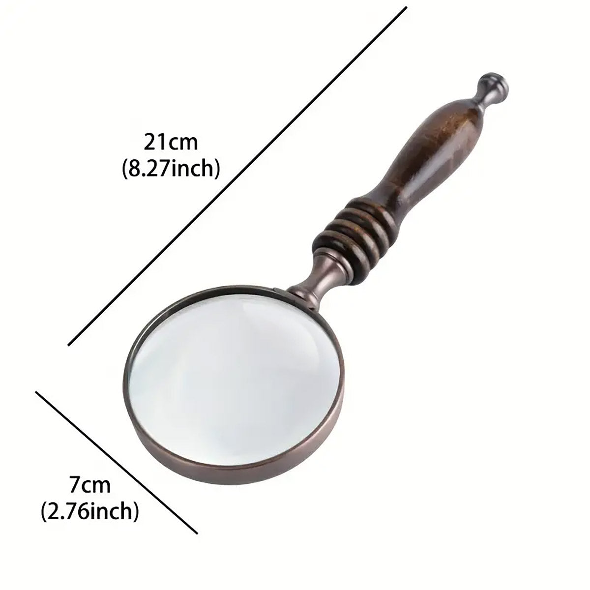 Vintage Handheld Magnifier Ebony Handle 10X Lens