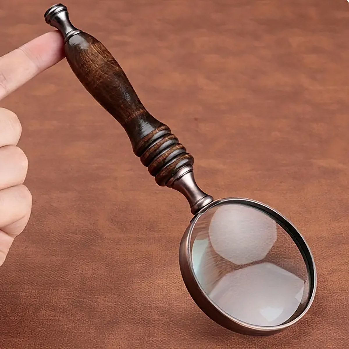 Vintage Handheld Magnifier Ebony Handle 10X Lens