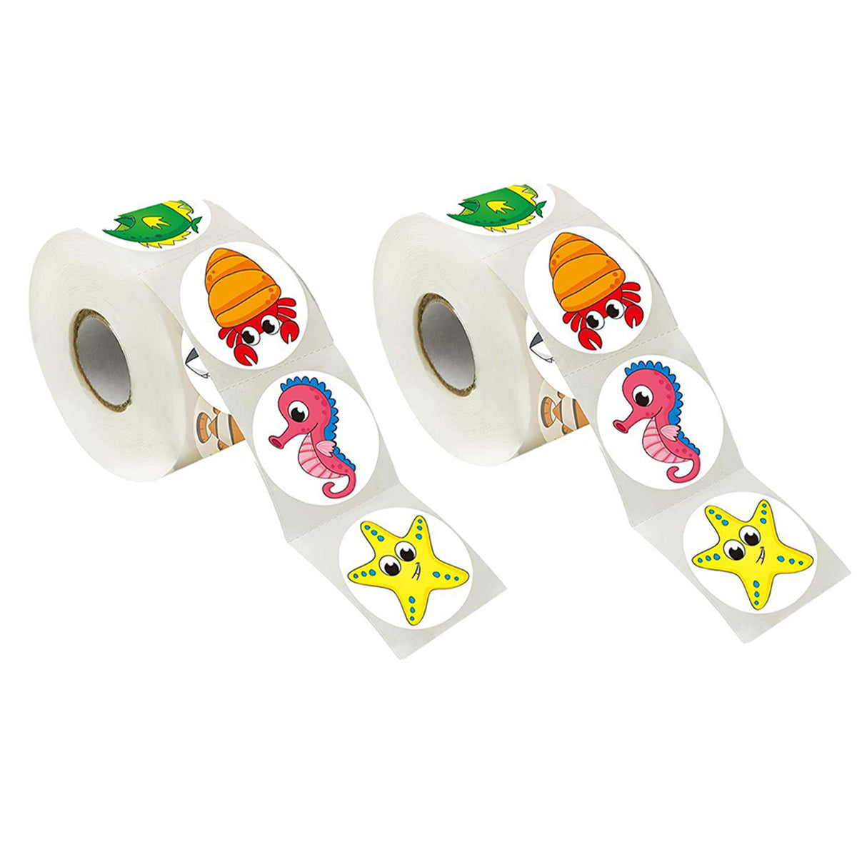 2 Rolls Animal Thank You Stickers Cartoon Kids Gift Labels