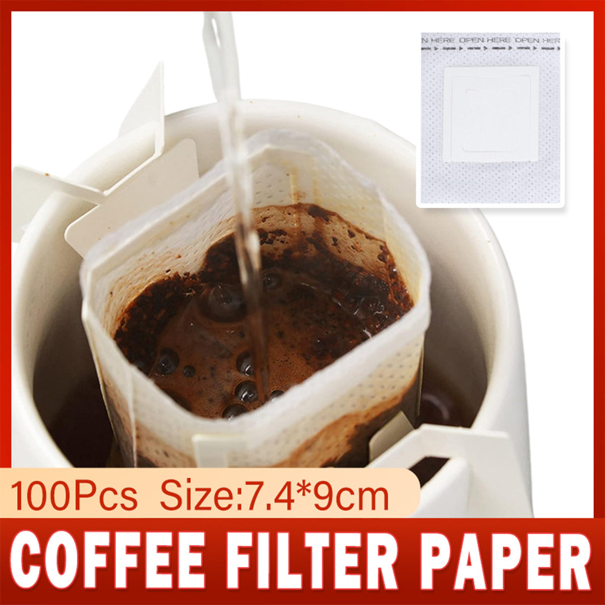 100pcs Hanging Ear Coffee Filter Drip Bags