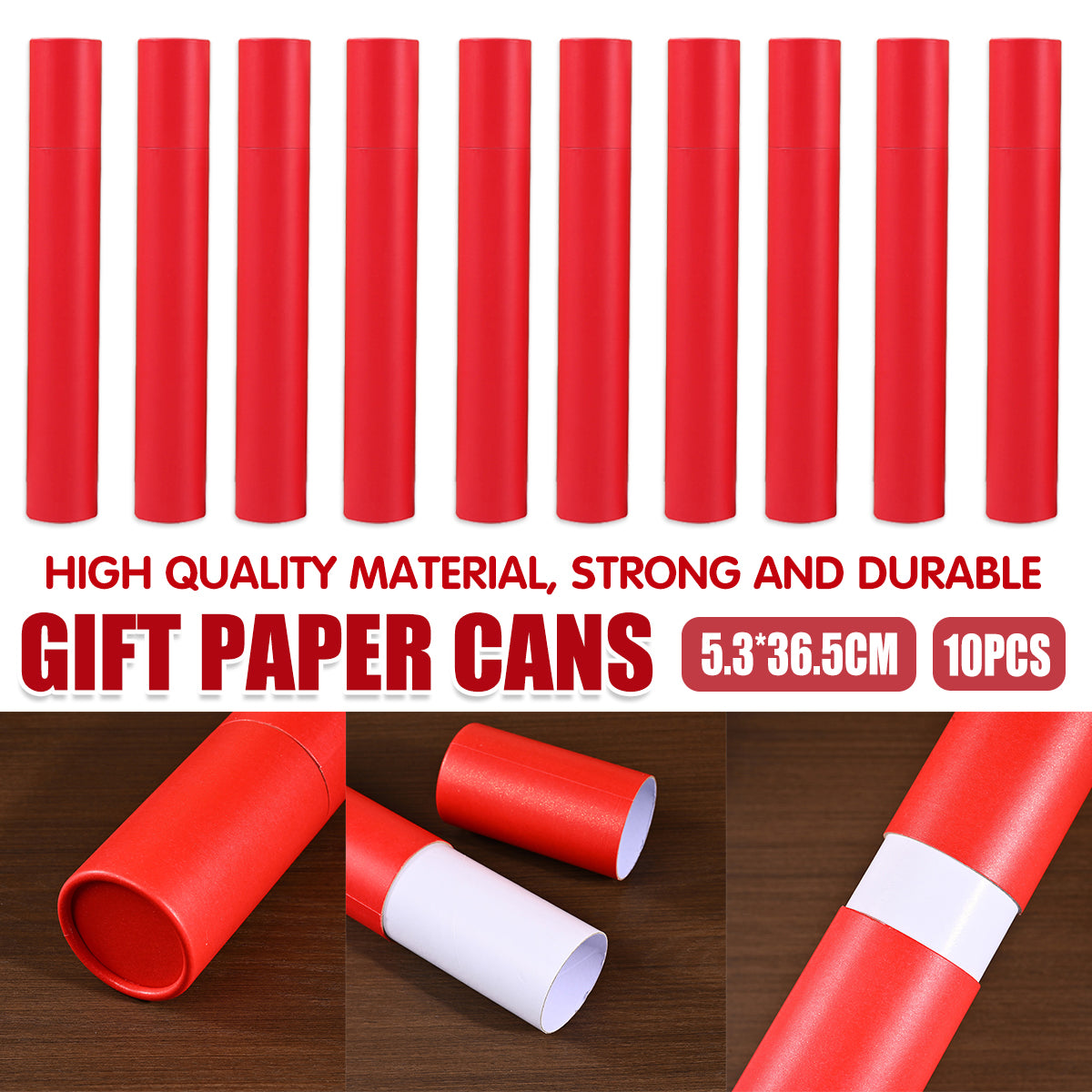10pcs Red Gift Wrap Paper Tubes for Crafts