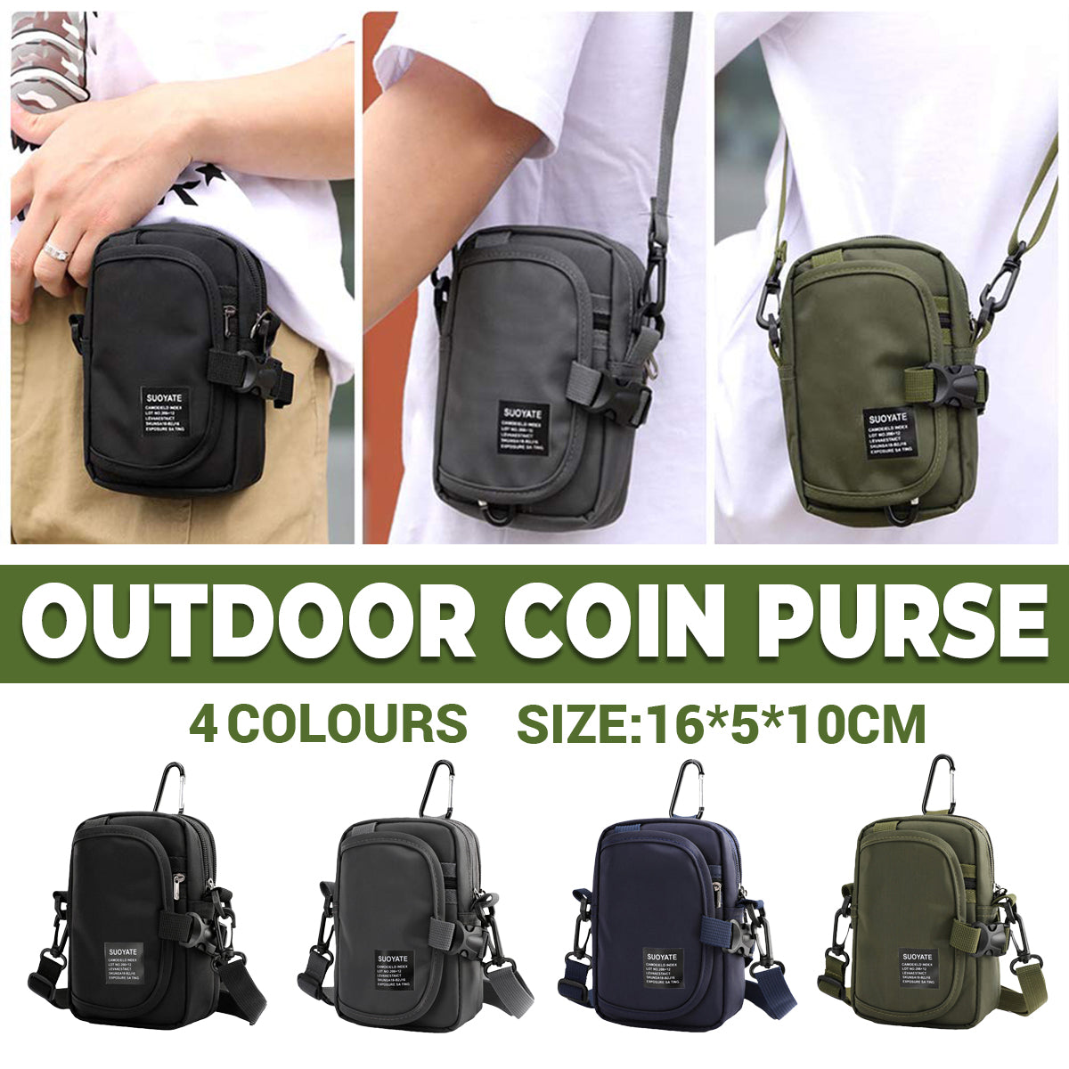 Water-Resistant Crossbody Bag with Multiple Styles