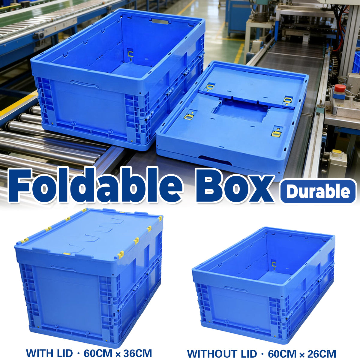 Foldable Plastic Storage Box for Workshop