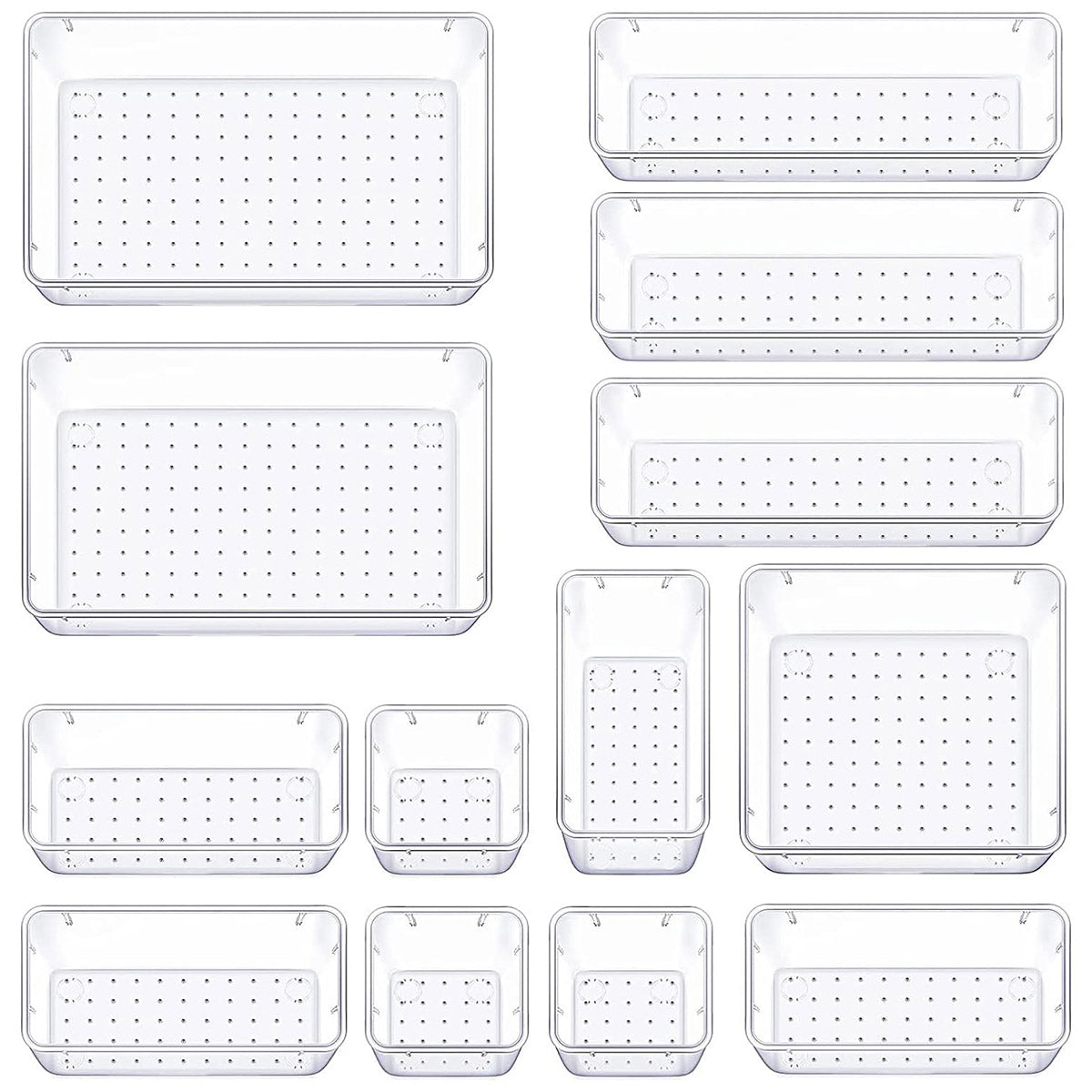 Transparent Plastic Drawer Organiser Desktop Storage