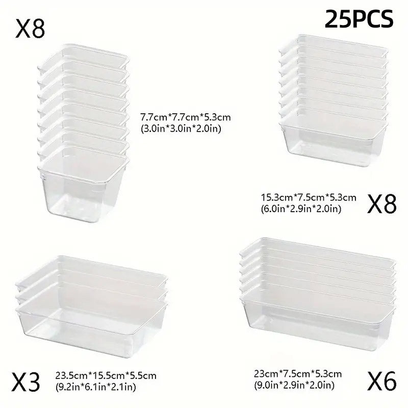 Transparent Plastic Drawer Organiser Desktop Storage