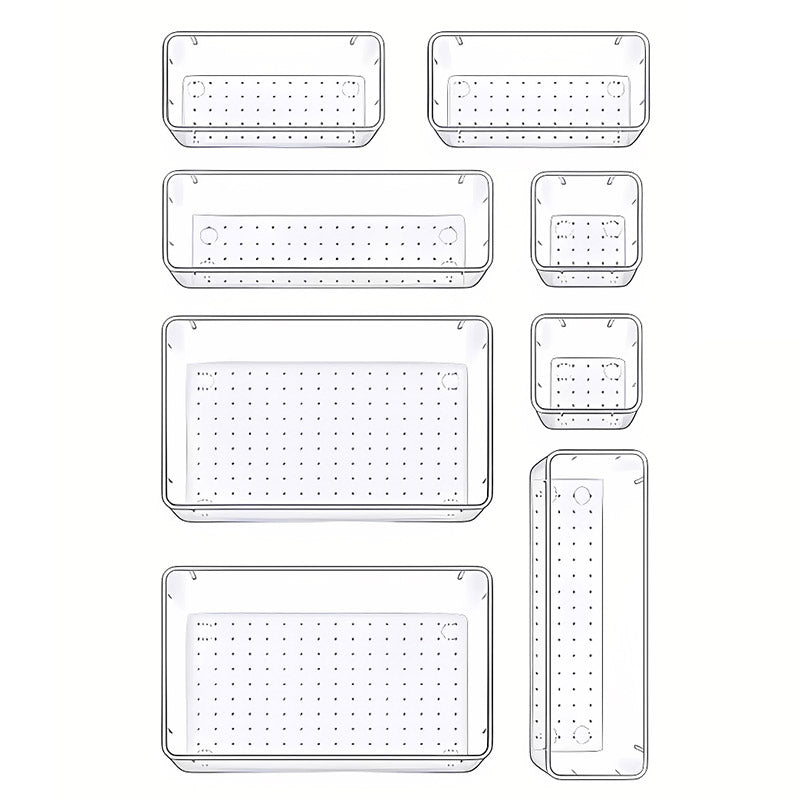 Transparent Plastic Drawer Organiser Desktop Storage