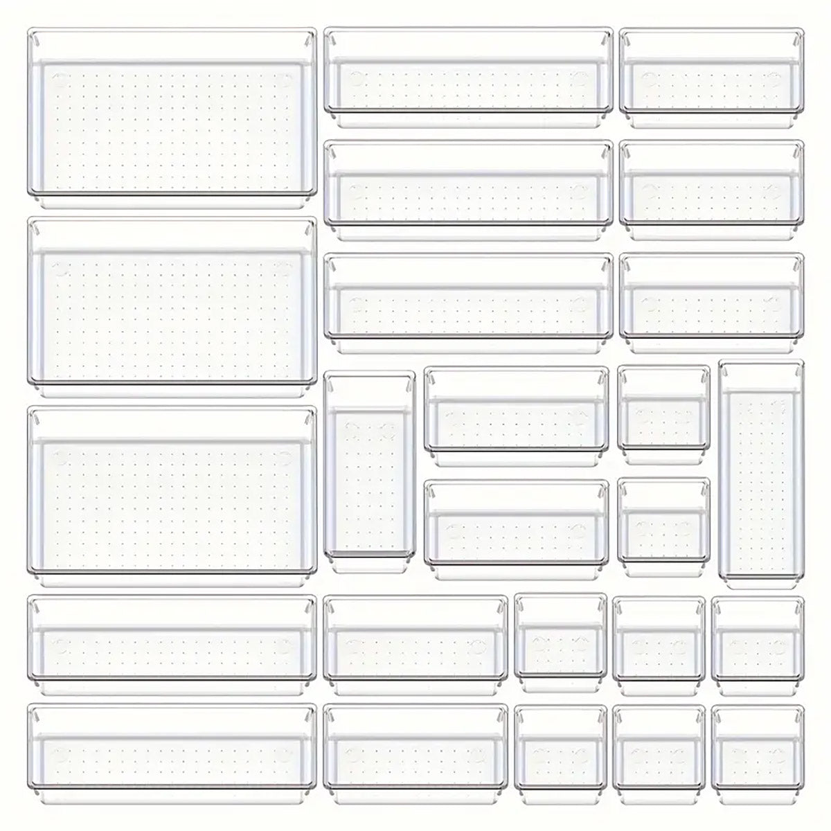 Transparent Plastic Drawer Organiser Desktop Storage