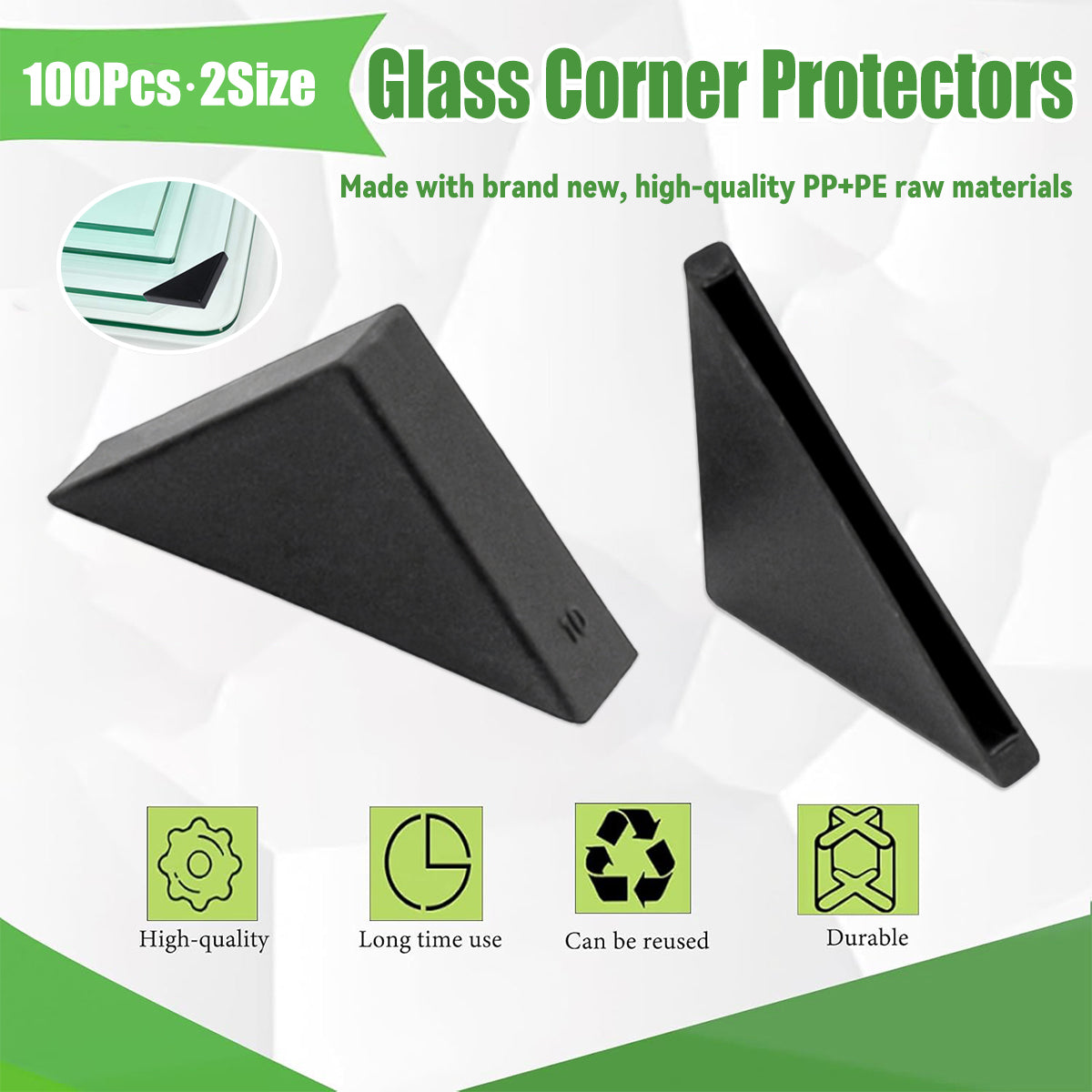 100pcs Triangle Corner Protectors for Glass Edges
