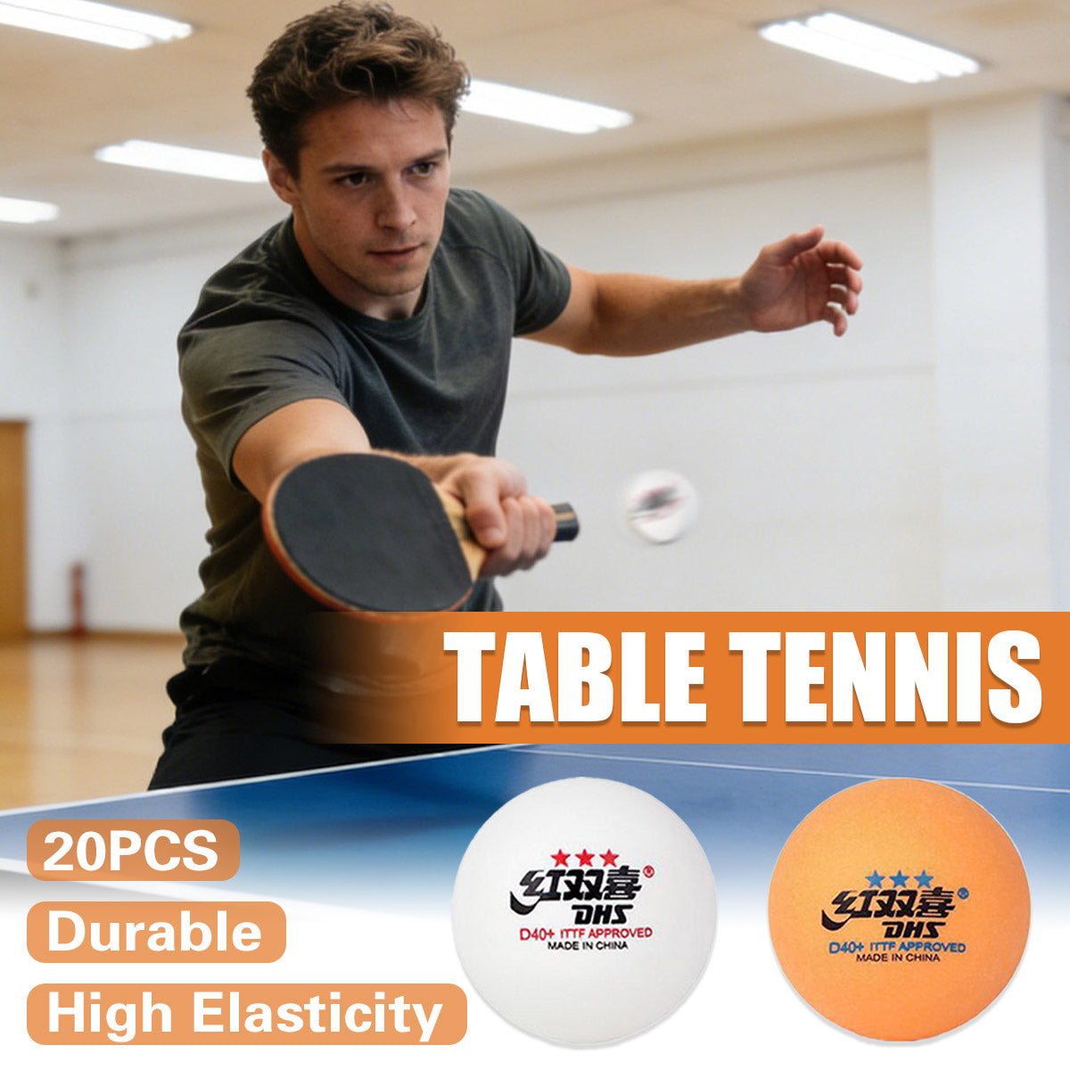 20pcs Indoor Table Tennis Balls 40mm ABS