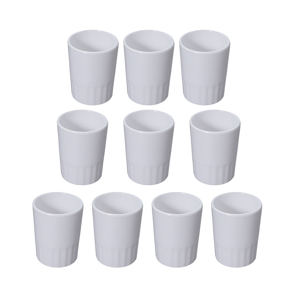 10pcs Shatterproof Melamine Tumbler Mugs in White
