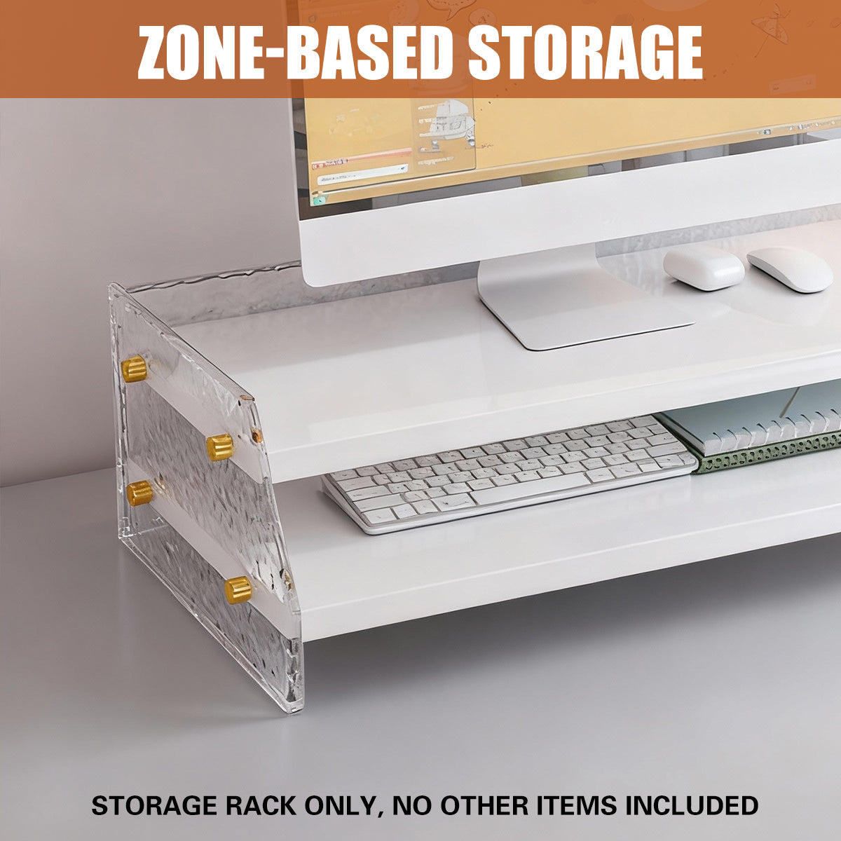 Acrylic Double-Layer Desktop Organiser for Monitor