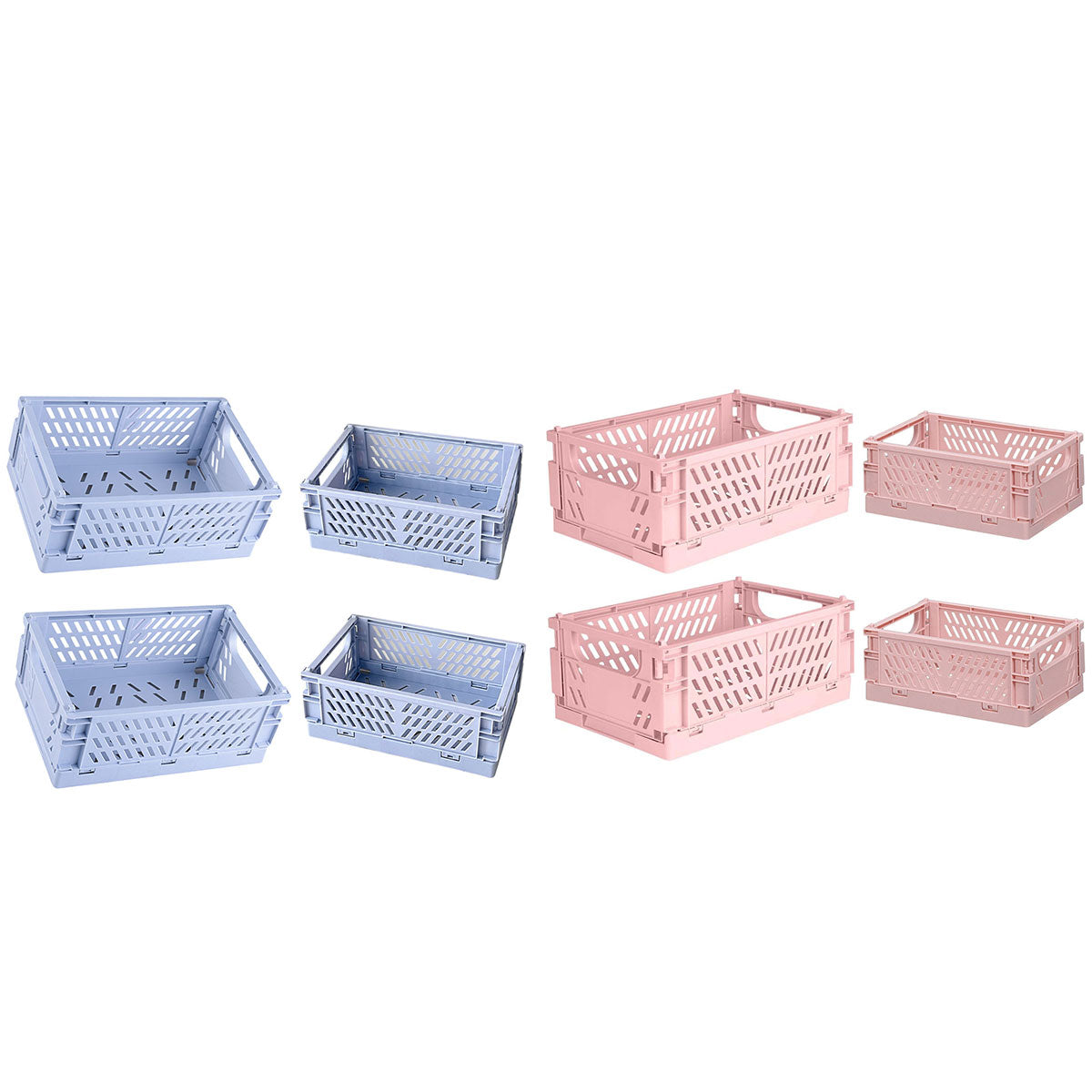 4 Pcs Foldable Storage Baskets Stackable Desktop Organiser